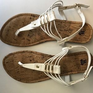 White and Gold Sandals